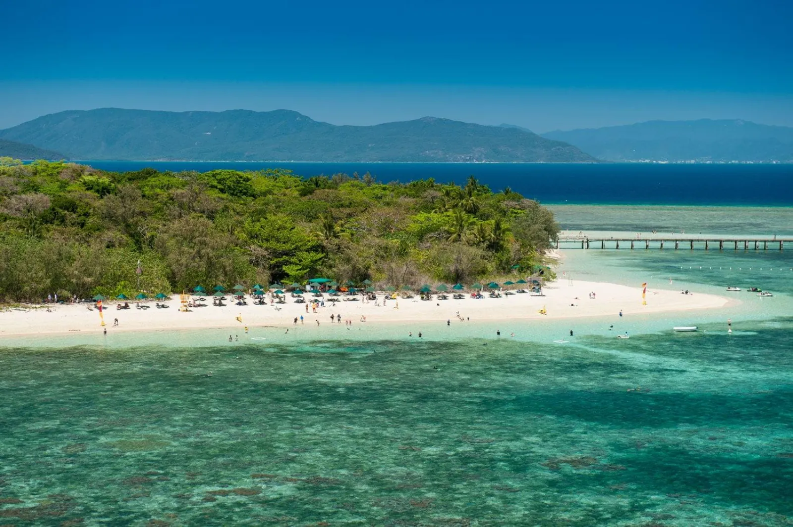 Green Island beach and forest from the air
